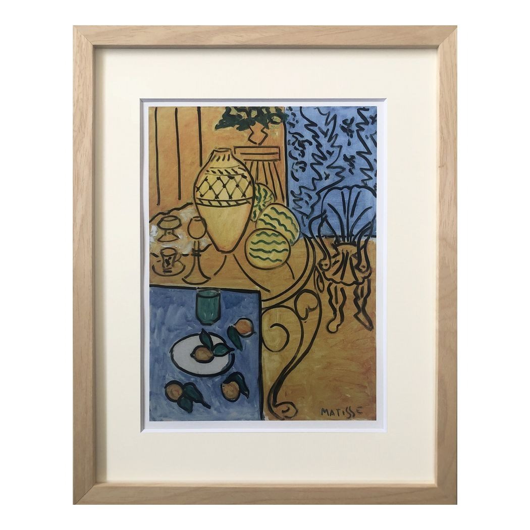 【最大1000円OFFクーポン!】Henri Matisse インテリアパネル アンリ マティス Interior in Yellow and Blue 1946-NA IHM-62136 壁掛け 額付き インテリア 取寄品|キャラクターのシネマコレクション