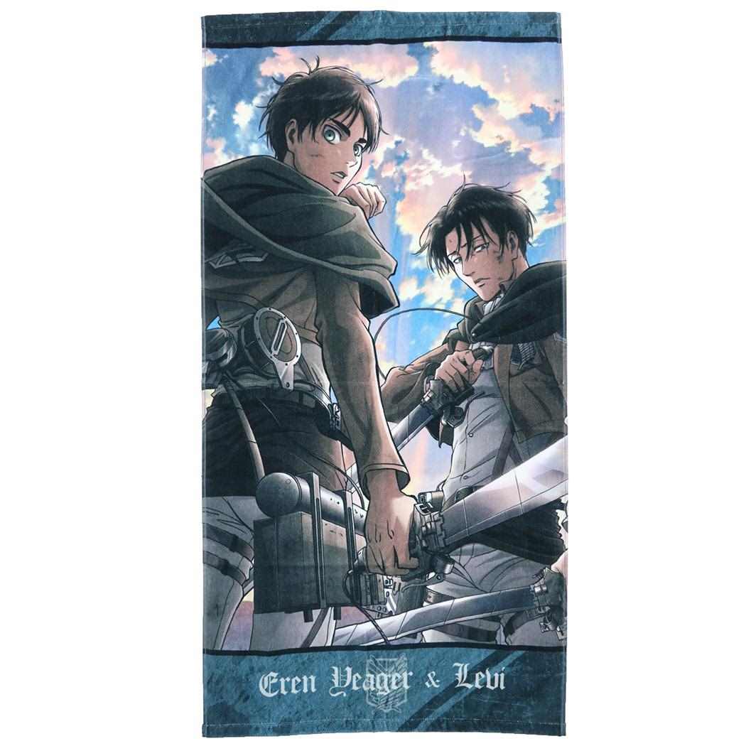 楽天市場 進撃の巨人 バスタオル ビジュアル ビッグタオル 1 エレン リヴァイ エンスカイ コレクション アニメキャラクター グッズ シネマコレクション キャラクターのシネマコレクション