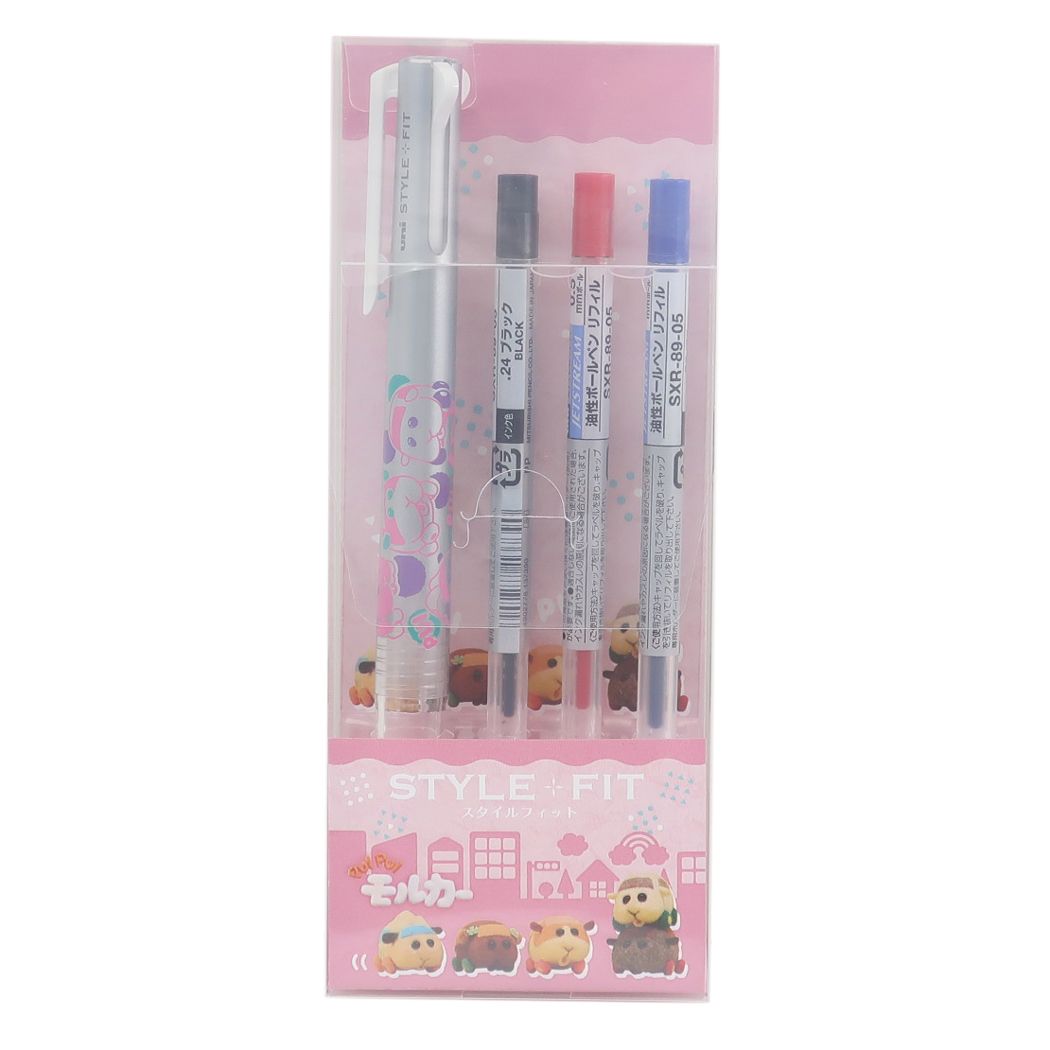 楽天市場 ネコポス 送料無料 Pui Pui モルカー スタイルフィット 3色ホルダー メタリックブルー キャラクター グッズ 文具 文房具 プレゼント 景品 新入学文具 プイプイモルカー 3色ボールペン 赤ペン 黒ペン 青ペン ボールペン 可愛い Nkp 21e06