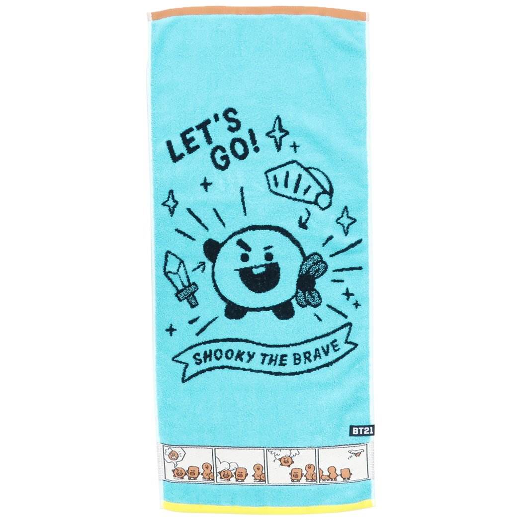 楽天市場 Bt21 フェイスタオル 制菌 ジャガード ロングタオル コミックタッチ Shooky Line Friends 丸眞 プレゼント キャラクター グッズ メール便可 シネマコレクション キャラクターのシネマコレクション