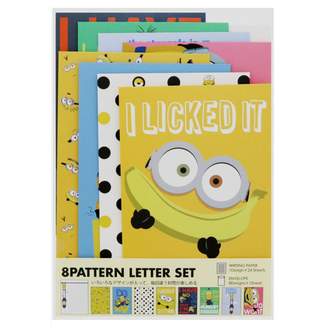 楽天市場 ミニオンズフィーバー レターセット 8柄 手紙セット Dタイプ ユニバーサル映画 サンスター文具 便箋 封筒 キャラクター グッズ メール便可 シネマコレクション キャラクターのシネマコレクション