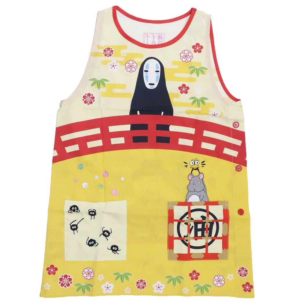 千と千尋の神隠し レディース エプロン 割烹着 橋の上から スタジオジブリ 丸眞 キッチン雑貨 キャラクター グッズ シネマコレクション プレゼント 男の子 女の子 ギフトメール便可画像