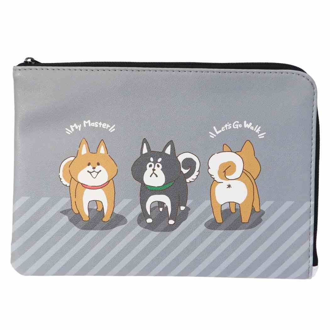 母子手帳ケース 抗菌 スリム マルチケース わんこ グレー 犬 クーザ 通帳 パスポート収納 かわいい ママ雑貨 メール便可 シネマコレクション 激安通販新作