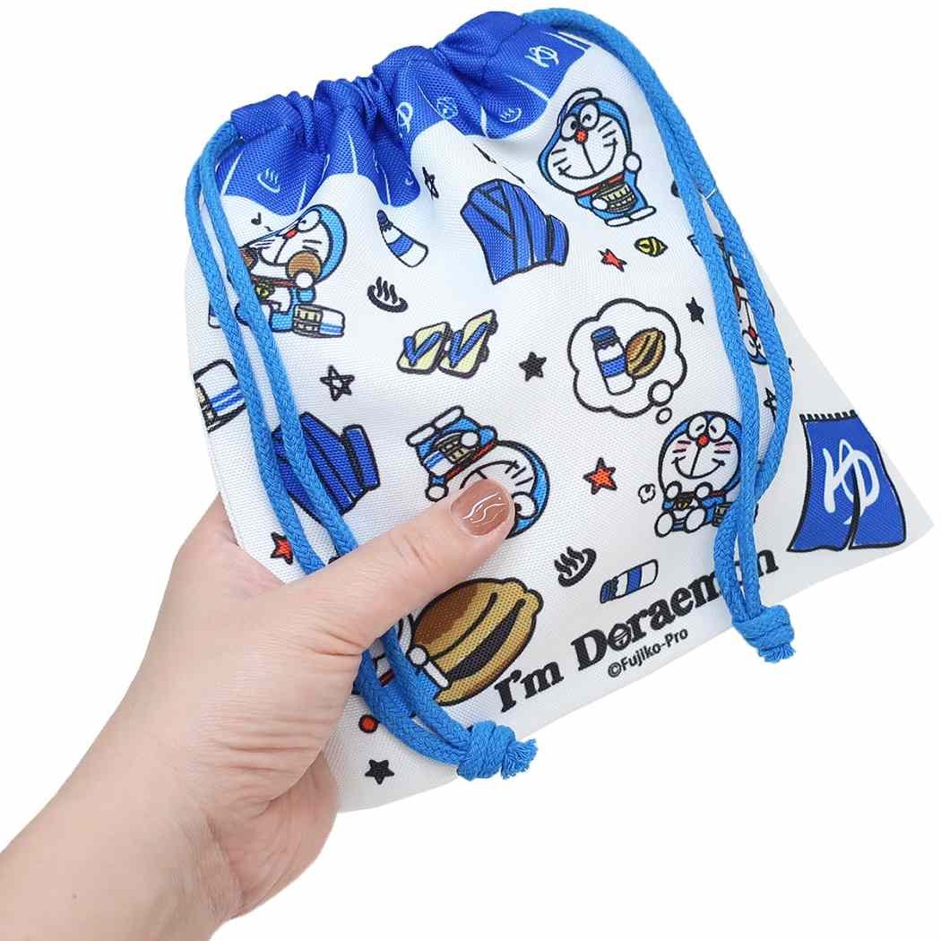 アイムドラえもん 巾着袋 あすなろ舎 きんちゃくポーチ アニメキャラクター グッズ サンリオ シネマコレクション メール便可 小物入れ 温泉 総柄 22年のクリスマス きんちゃくポーチ