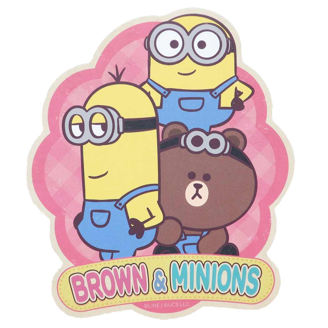 ミニオンズ ブラウン 5 Brown Friends Line Minions エンスカイ キャラクター グッズ コレクション雑貨 シネマコレクション トラベルステッカー ビッグシール メール便可 ユニバーサル映画 超美品 ビッグシール