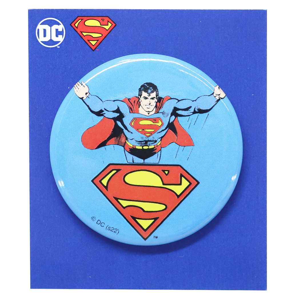 スーパーマン 缶バッジ カンバッジ ロゴ＆スーパーマン DCコミック スモールプラネット コレクション雑貨 キャラクター グッズ メール便可 シネマコレクション プレゼント 男の子 女の子 ギフト画像