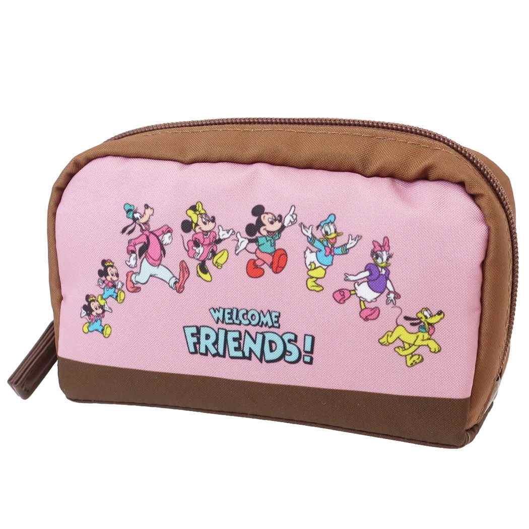 ディズニー　ミッキー　ミニー　ポーチ　2個セット　タグ付き 新品 バッグチャーム付きスクエアポーチ ミッキー&ミニー 2個