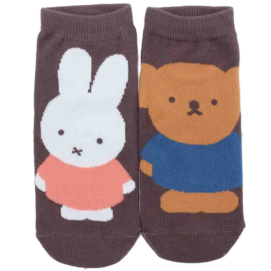 ミッフィー 女性用靴下 レディースソックス Miffy And Boris ブラウン ディックブルーナ シネマコレクション メール便可 絵本キャラクター グッズ キャラックス スモールプラネット 大人向け