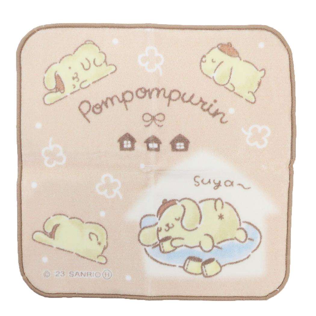 【未使用・レア】ポムポムプリン 品川女子学院　サンリオコラボ タオルハンカチ 未使用・レア】ポムポムプリン 品川女子学院 サンリオコラボ