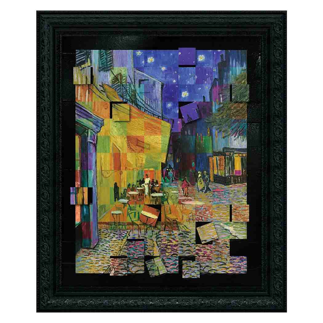 【ポイント10倍 & クーポン！】ゴッホ 名画 名画モザイクアート アートフレーム 夜のカフェテラス Ｍサイズ ユーパワー AM-09002 店舗 ホテル ディスプレイ インテリア 取寄品 シネマコレクション