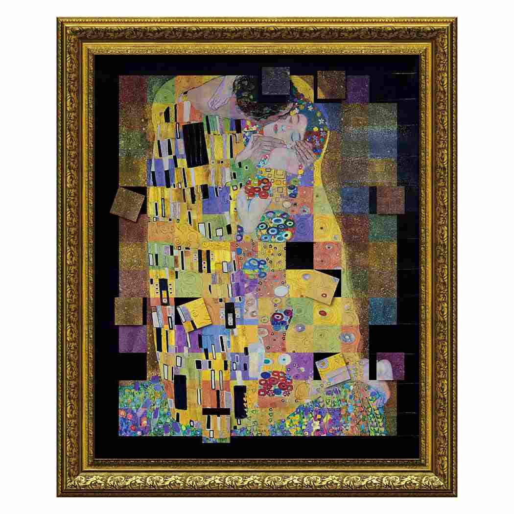 【ポイント10倍 & クーポン！】クリムト 名画 名画モザイクアート アートフレーム ザ キス Lサイズ ユーパワー AM-16005 店舗 ホテル ディスプレイ インテリア 取寄品 シネマコレクション