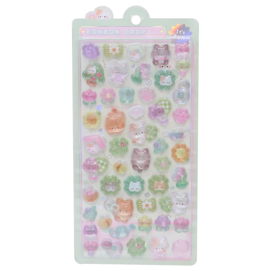 【楽天市場】【ポイント10倍 & クーポン！】【お一人様1つまで】シールシート ボンボンドロップシール ねこねこボンボン クーリア デコシール ...