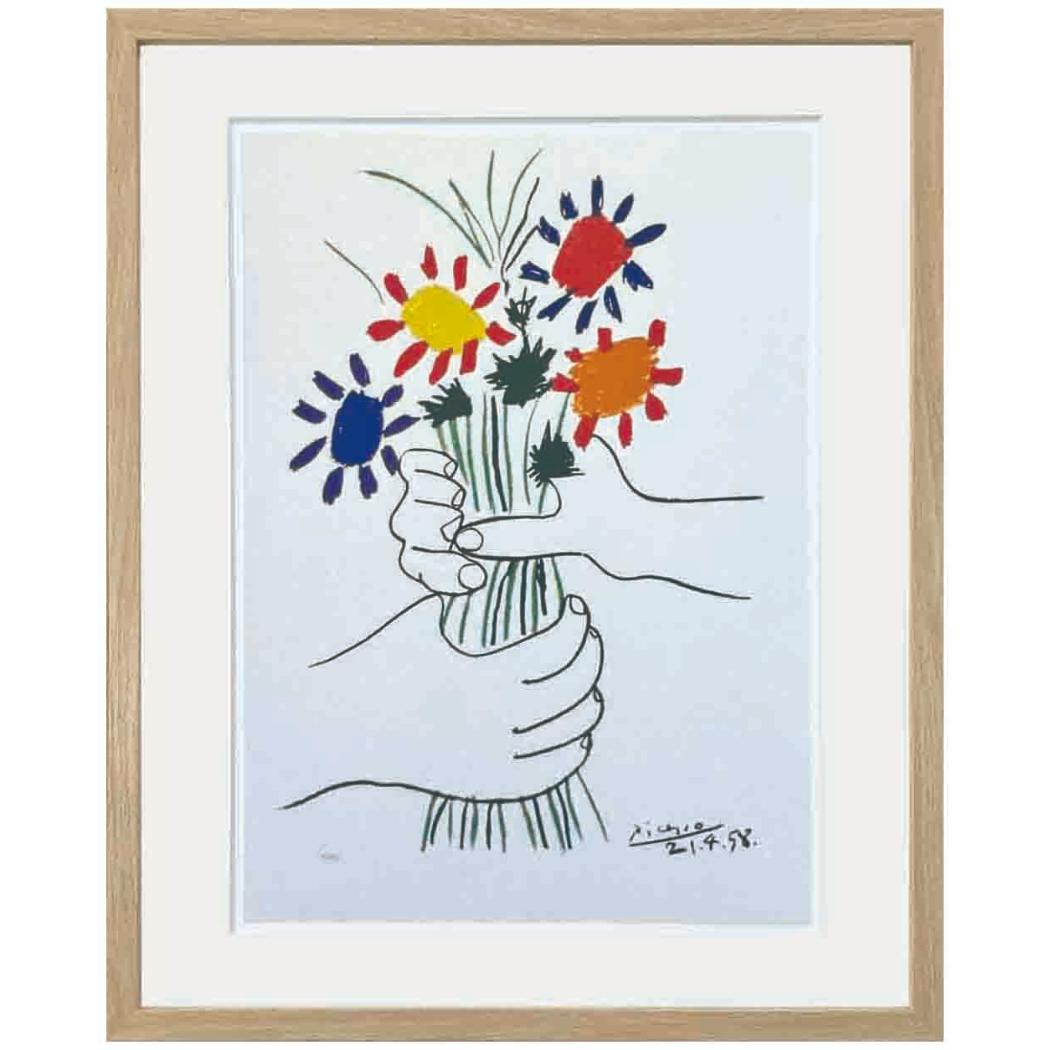 【最大1000円OFFクーポン！】Pablo Picasso 名画 パブロ ピカソ Le Bouquet 額付き ギフト インテリア 取寄品｜キャラクターのシネマコレクション