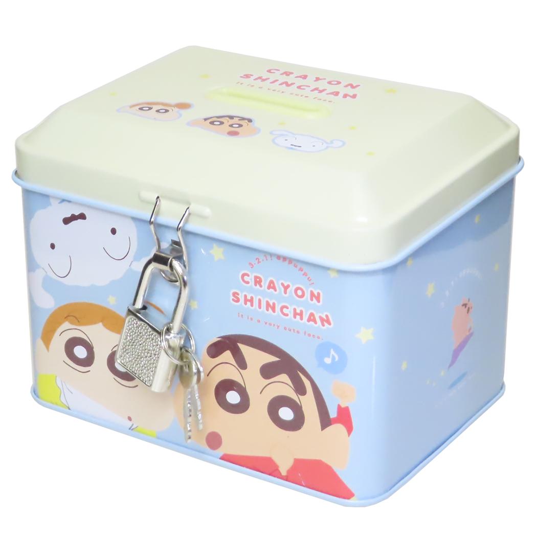 楽天市場】クレヨンしんちゃん 貯金箱 カギ付き缶バンク