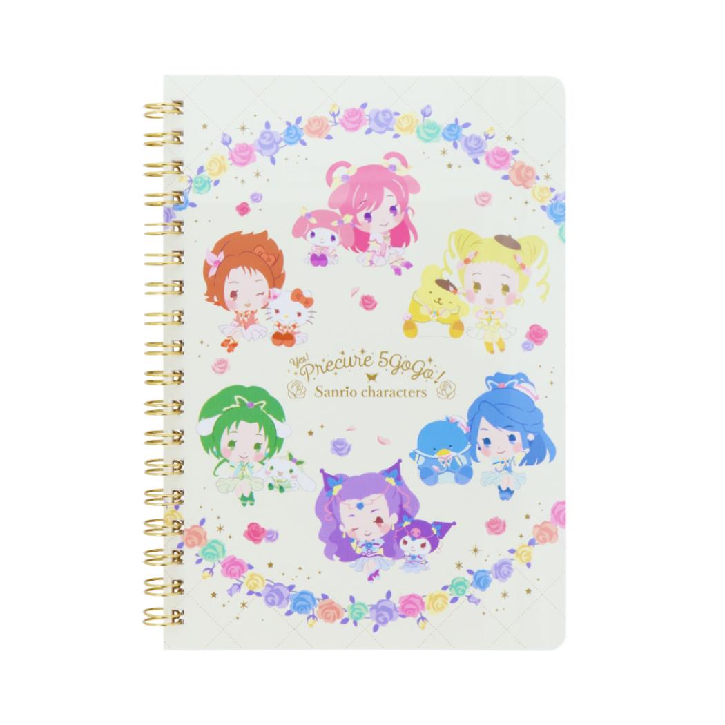 Yes！プリキュア5GoGo！xサンリオキャラクターズ リングノート WリングノートB6 B サンスター文具 新学期準備文具 キャラクター グッズ メール便可 シネマコレクション画像