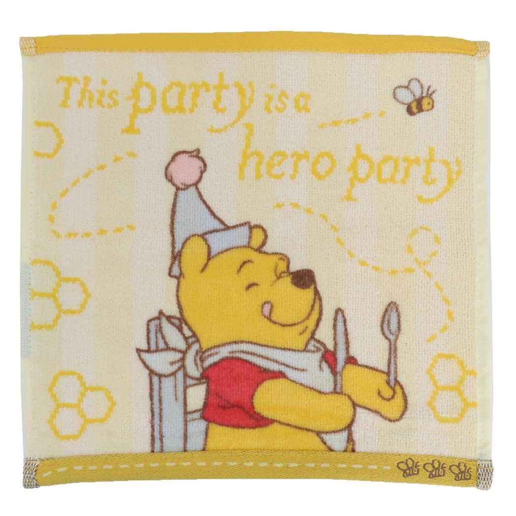 【ポイント10倍 & クーポン！】くまのプーさん ミニタオル シャーリングハンカチタオル ヒーローパーティ ディズニー 丸眞 汗拭きタオル キャラクター グッズ メール便可 シネマコレクション画像