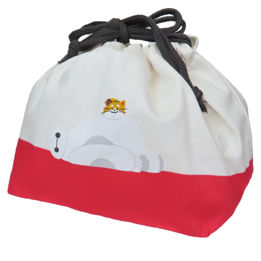 ベイマックス ランチ巾着 ランチバッグ BAYMAX＆MOCHI ディズニー 大西賢製販 お弁当きんちゃく キャラクター グッズ メール便可 シネマコレクション画像