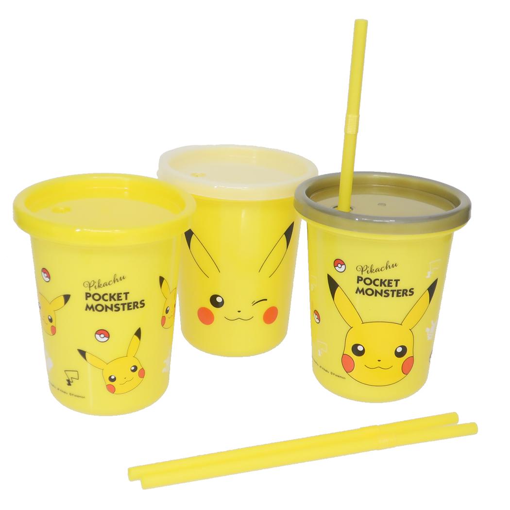 ポケットモンスター プラカップ ストロー付タンブラー 3個セット ピカチュウ フェイス 23 ポケモン スケーター プラコップ 320ml キャラクター グッズ シネマコレクション画像