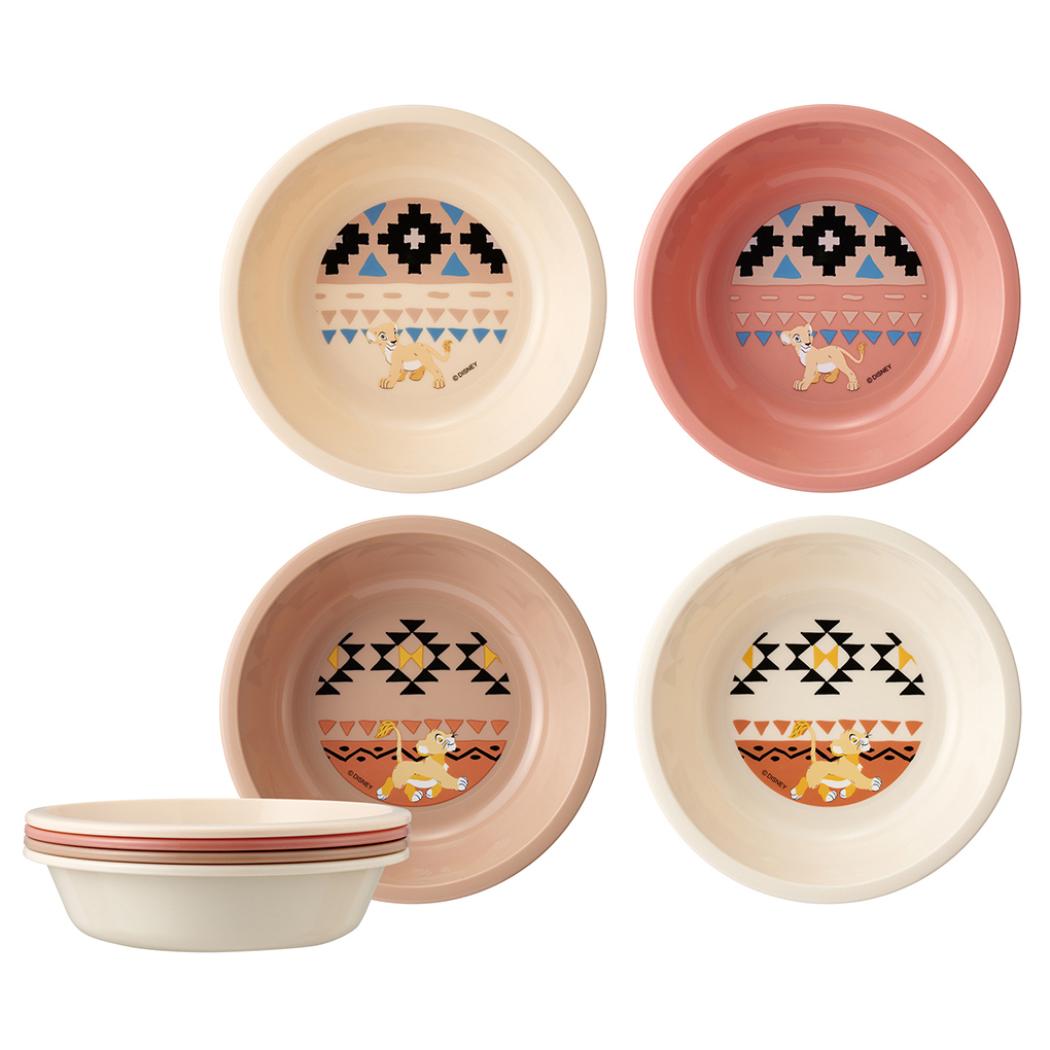 【ポイント10倍 & クーポン！】ライオンキング 中鉢 ボウル4Pセット ディズニー スケーター ピクニック 運動会 パーティー キャラクター グッズ シネマコレクション画像