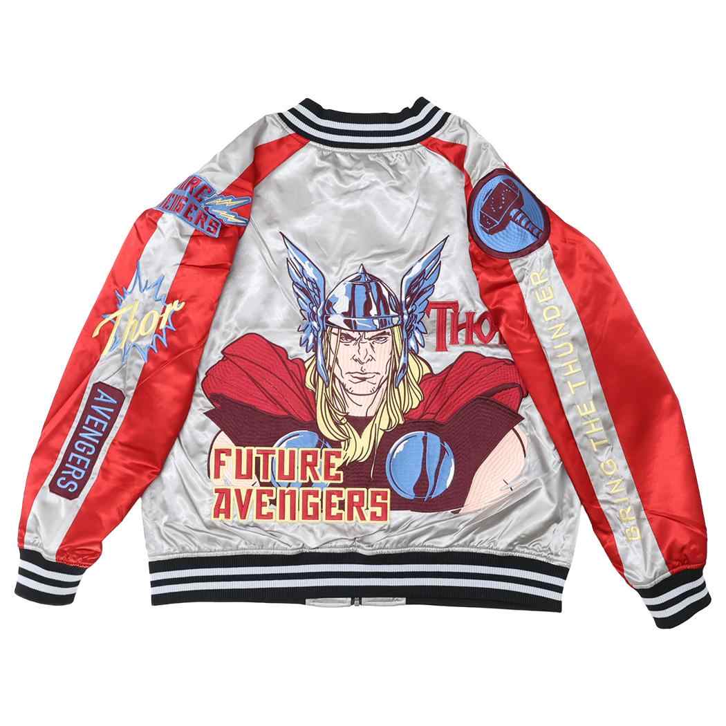【ポイント10倍 & クーポン！】マイティソー アウター スカジャン 3L サンダーグレー MARVEL 丸眞 メンズ レディース ユニセックス オーバーサイズ キャラジャン キャラクター グッズ 【MARVELCorner】