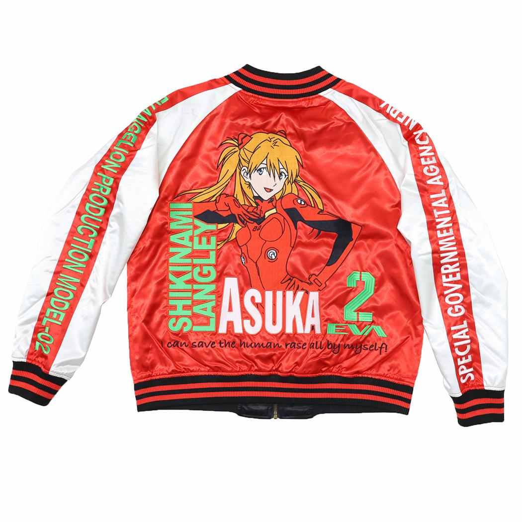 【ポイント10倍 & クーポン！】エヴァンゲリオン アウター スカジャン L 式波 アスカ ラングレー 丸眞 メンズ レディース ユニセックス オーバーサイズ キャラジャン アニメキャラクター グッズ シネマコレクション