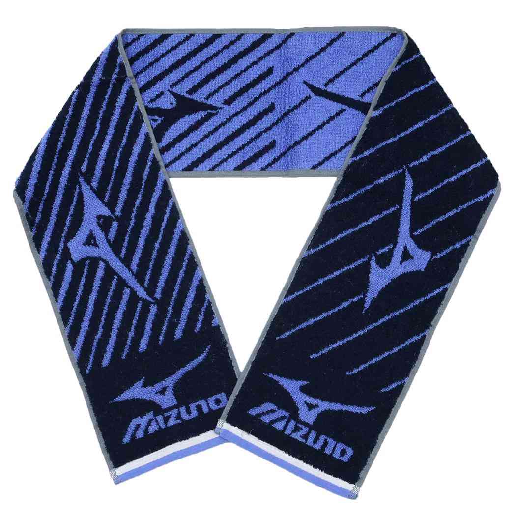 【楽天市場】【最大1000円OFFクーポン！】ジャガードスリムロングタオル マフラータオル ミズノ NAVY 林タオル ジョギング スポーツ ...