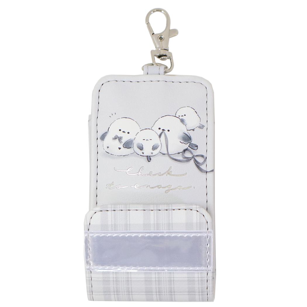 ランドセルキーカバー チェックとえなが リール付きキーケース