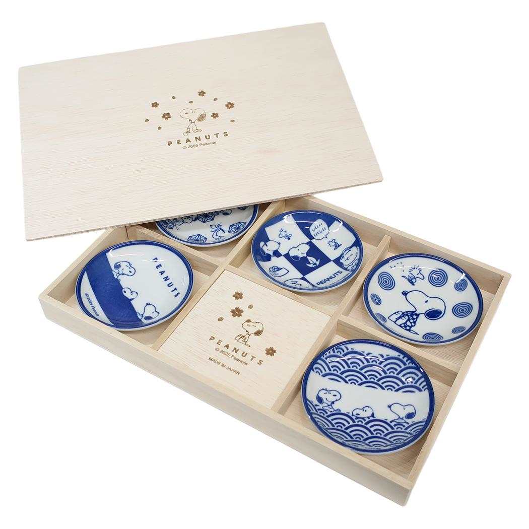 【ポイント10倍 & クーポン！】スヌーピー 小皿 三寸皿 5枚セット ピーナッツ マリモクラフト 食器 専用BOX 日本製 キャラクター グッズ シネマコレクション