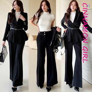 【全2色】ブーツカットパンツ 象牙色 黒いこと S/M【mo-u26031701pt】( mja )(260408)肉桂御嬢さん Cinnamon Girl  超ミニ マイクロミニ 韓国 前胸部 艶っぽい cinnamongirl レディース