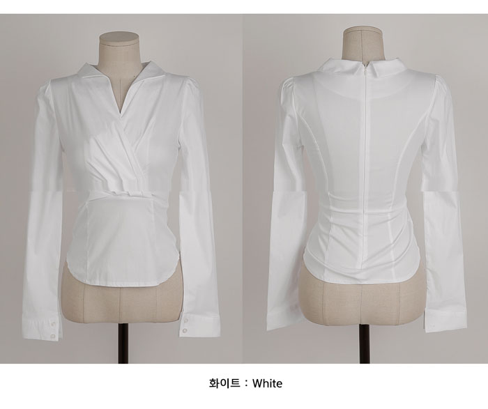 【人気商品★再入荷】バックZIPタイト長袖ブラウス　【slim-1129jjtop】(lam)(220921) BEST ITEM】【人気商品☆再入荷】【全3色】バックZIPタイト長袖