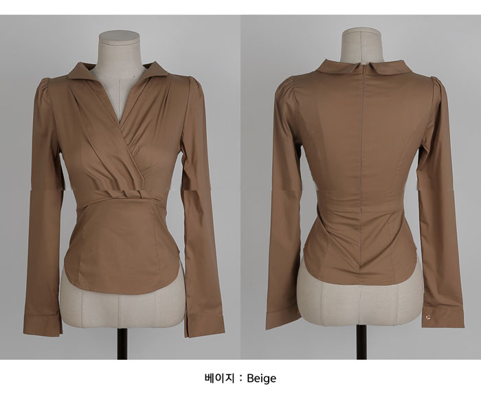 【人気商品★再入荷】バックZIPタイト長袖ブラウス　【slim-1129jjtop】(lam)(220921) BEST ITEM】【人気商品☆再入荷】【全3色】バックZIPタイト長袖