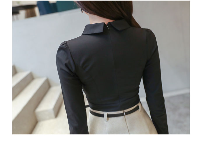 【人気商品★再入荷】バックZIPタイト長袖ブラウス　【slim-1129jjtop】(lam)(220921) BEST ITEM】【人気商品☆再入荷】【全3色】バックZIPタイト長袖