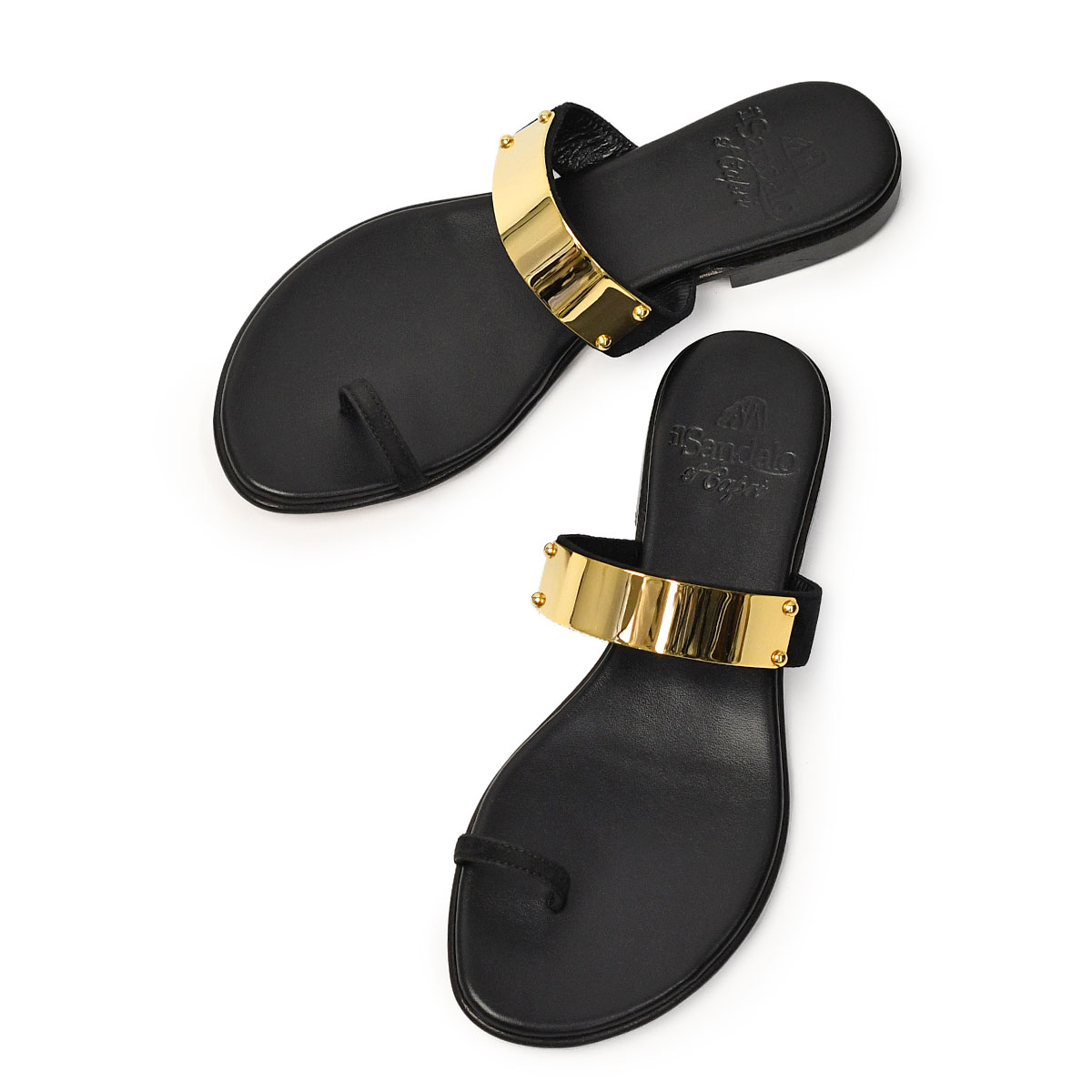 【美品】il sandalo イルサンダロ　ビジューサンダル　ゴールド系 il sandalo of capri Sandalo【イル サンダロ】オープントゥ