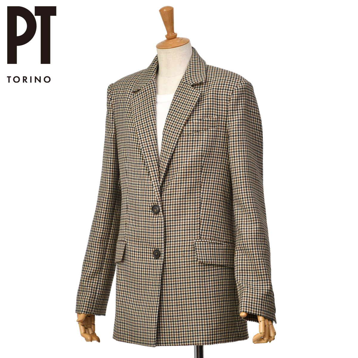PT TORINO【ピーティートリノ】テーラードジャケット JACKET 2B CX34 0030 ウール チェック｜Cinq essentiel