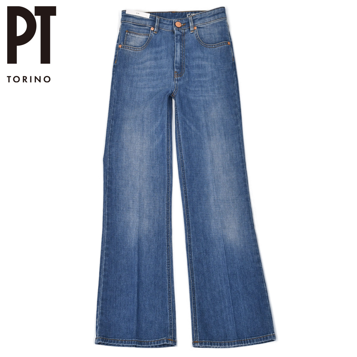 【最大5,000円オフクーポン】【FINAL SALE】【size23.24.25】PT TORINO DENIM【ピーティートリノデニム】フレアデニム Pantalone KIM CA43 MM45 コットン ポリエステル ブルー