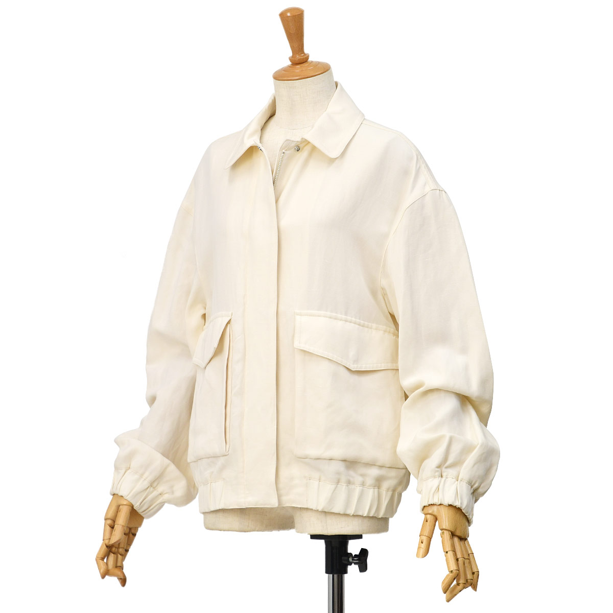 【FINAL SALE】【sizeXS】WOOLRICH【ウールリッチ】ボンバージャケット LINEN BOMBER WWOU0978 PLASTER WHITE レーヨン リネン アイボリー