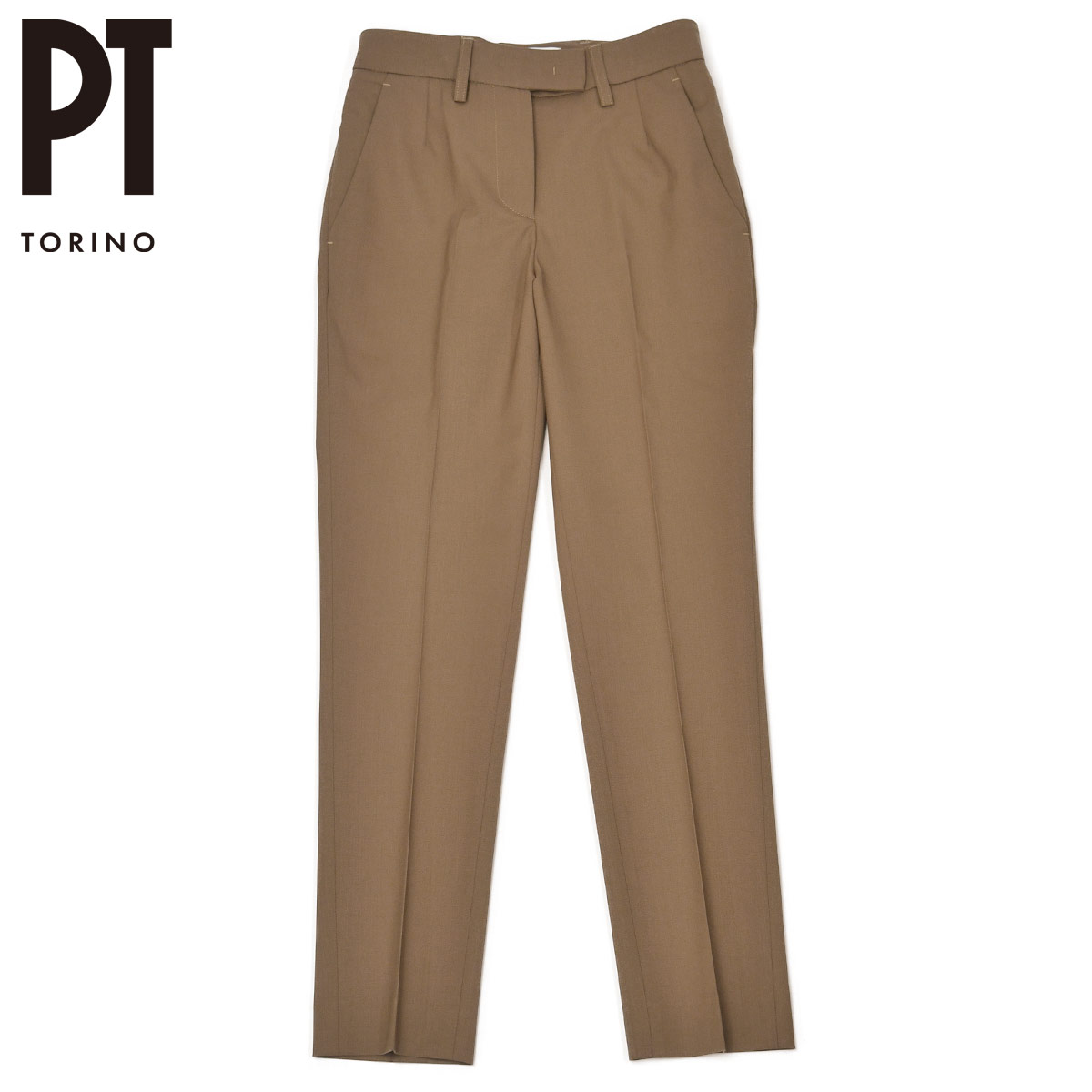 PT TORINO【ピーティートリノ】テーパードパンツ HOLLY MA37 0160 ウール ブラウン