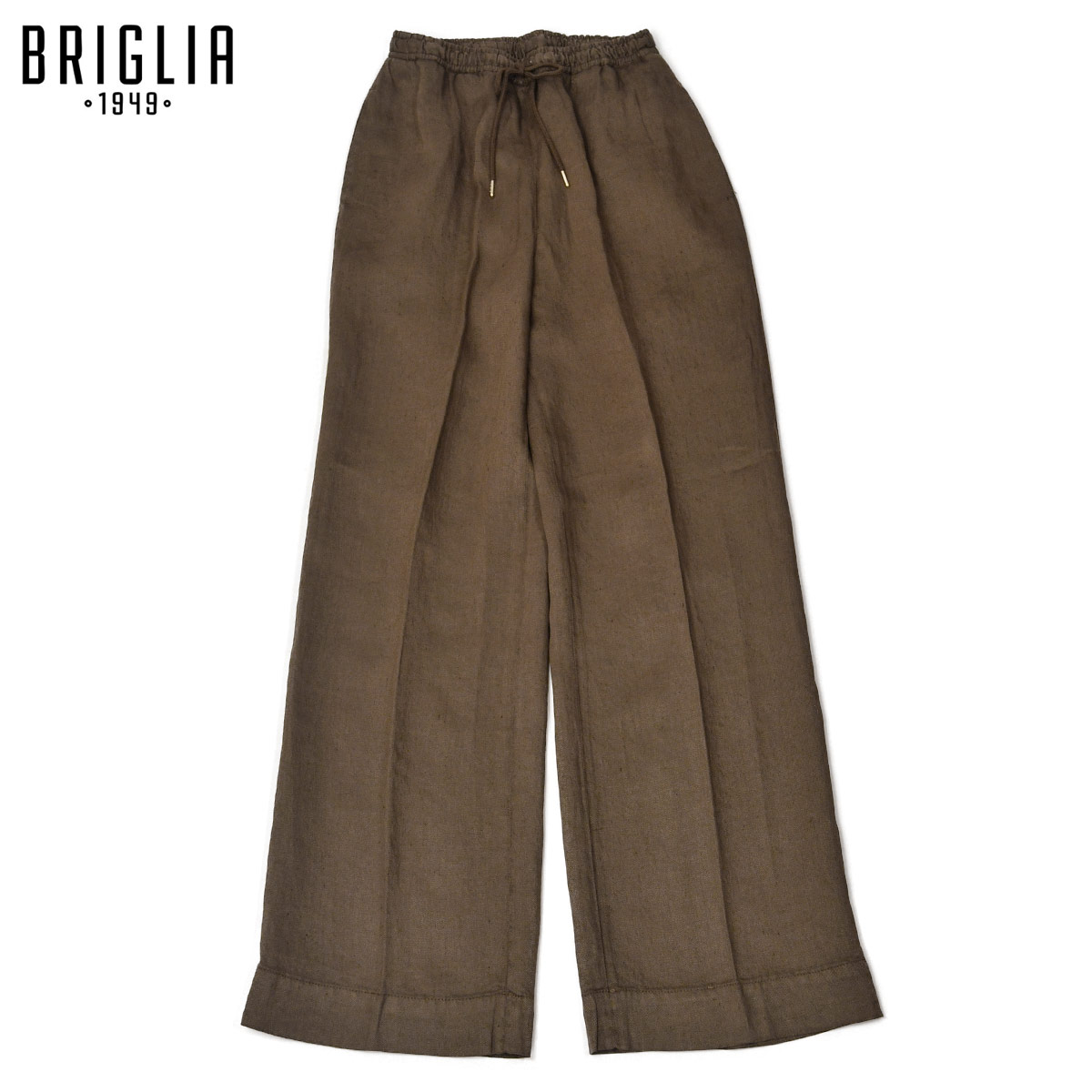 BRIGLIA1949【ブリリア1949】リネンワイドパンツ GISELLEGW 300034 00136 リネン ブラウン