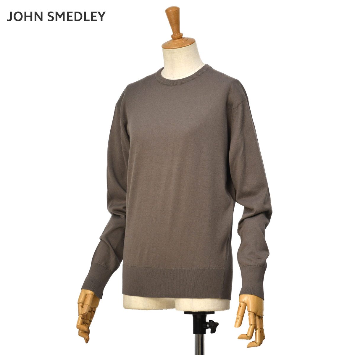 【最大5,000円オフクーポン】JOHN SMEDLEY【ジョンスメドレー】長袖クルーネックニット 30G EMMA BEIGE MUSK コットン ベージュムスク