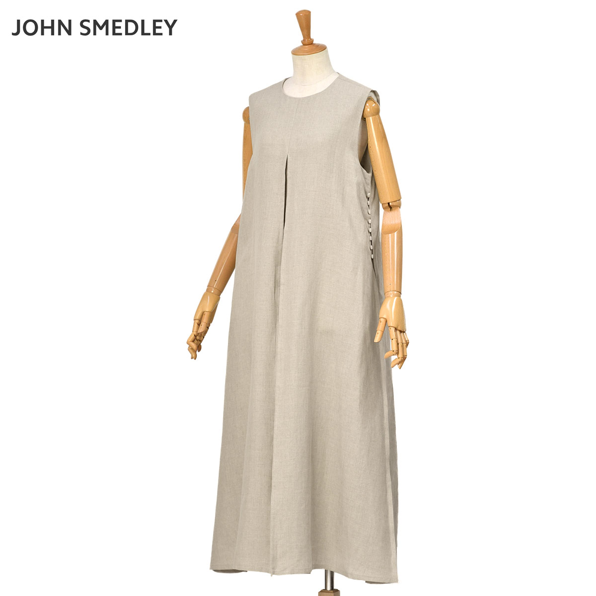 JOHN SMEDLEY【ジョンスメドレー】リネンワンピース L03640FA173 BEIGE リネン ベージュ｜Cinq essentiel
