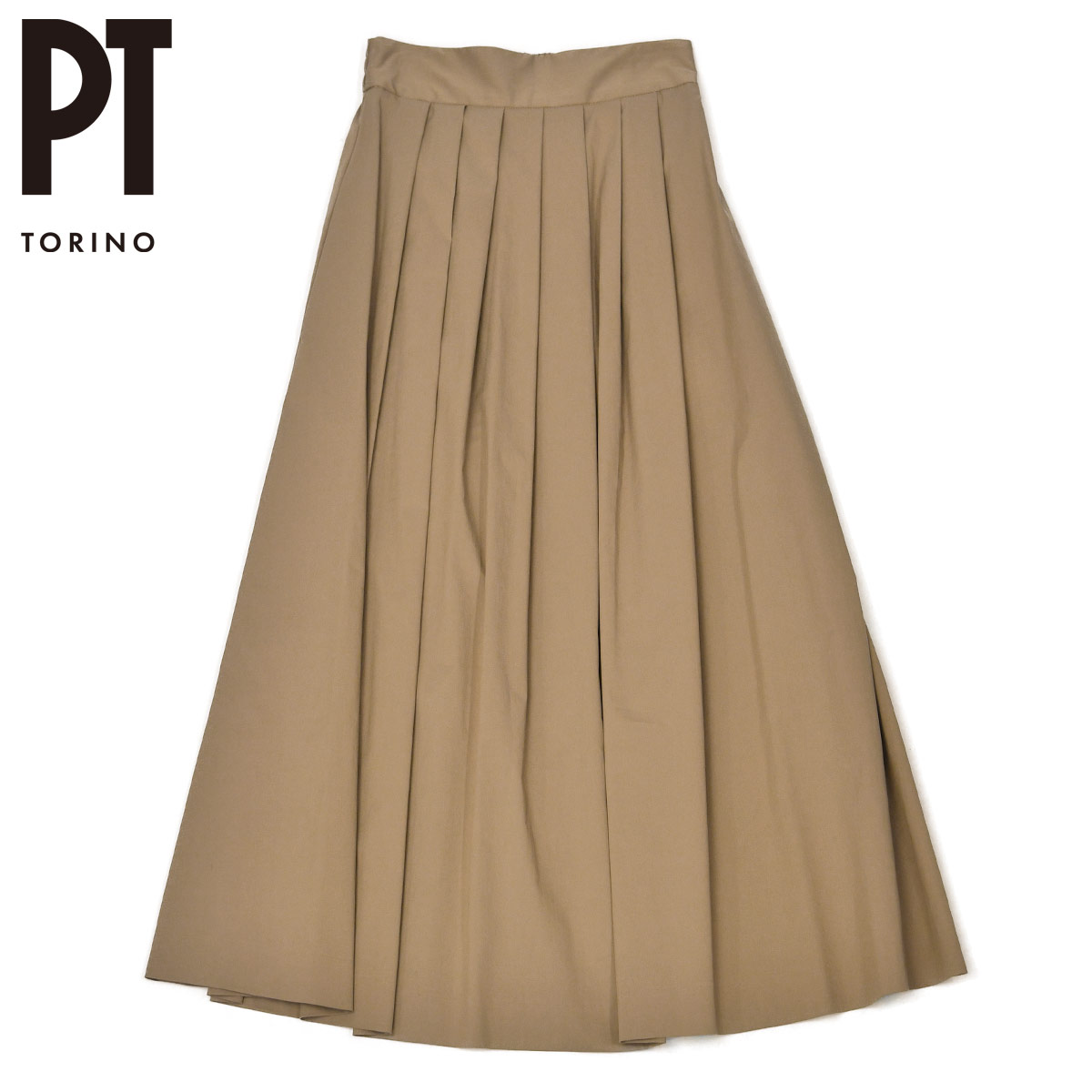 【最大3,000円オフクーポン】PT TORINO【ピーティートリノ】コットンスカート Gonna DORIS VD05 0060 コットン ナイロン ベージュ|Cinq essentiel