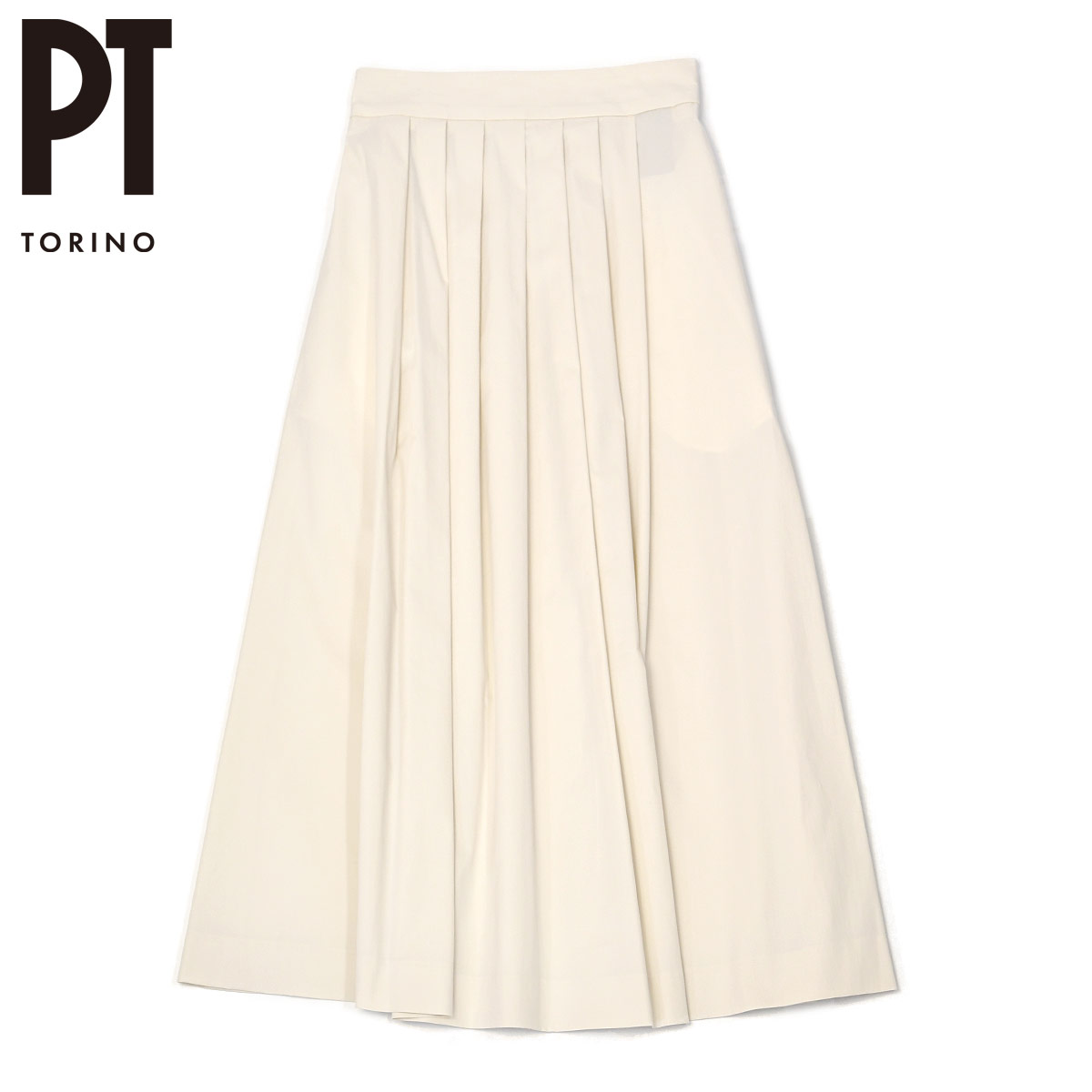 【最大3,000円オフクーポン】PT TORINO【ピーティートリノ】コットンスカート Gonna DORIS VD05 0010 コットン ナイロン アイボリー|Cinq essentiel