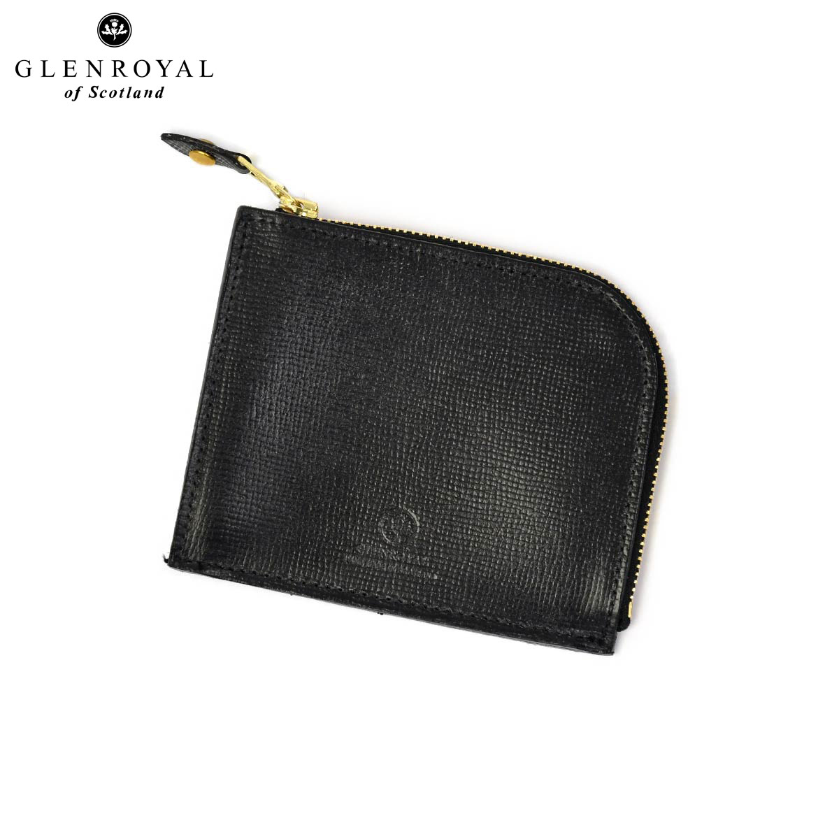 GLENROYAL【グレンロイヤル】NEW ZIPMINIPURSE WITH GUSSET SAFFIANO NEW BLACK 03-6043 ミニパース ブライドルレザー ブラック