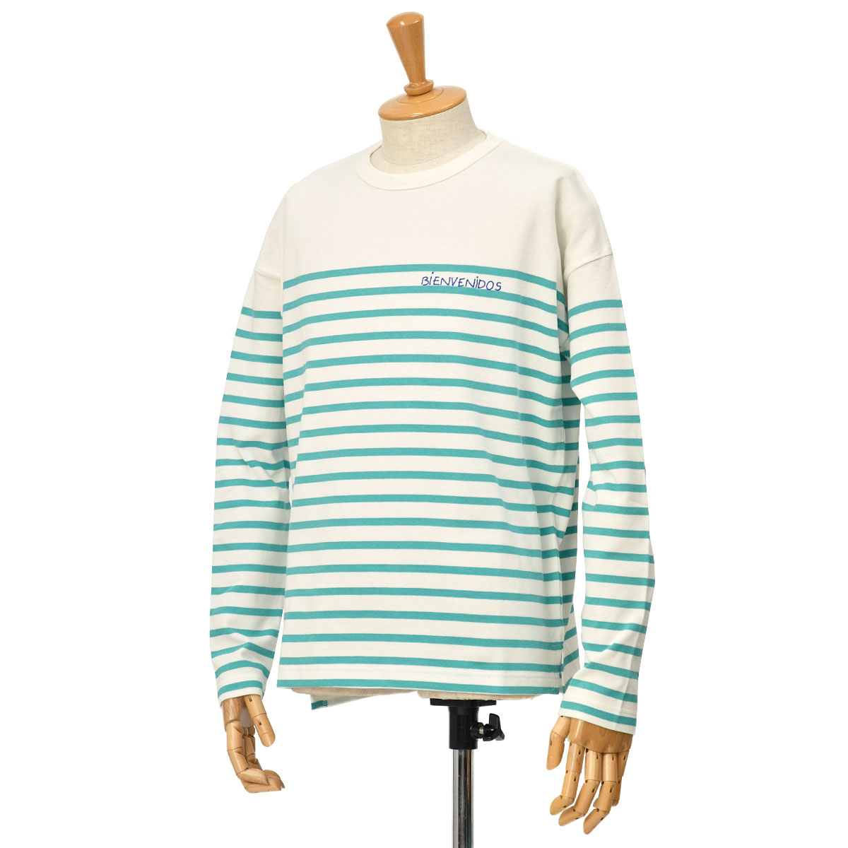 【最大5,000円オフクーポン】【FINAL SALE】Maison Labiche【メゾン ラビッシュ】長袖クルーネックカットソー BIENVENIDOS WHITE PARROT コットン ホワイトターコイズ