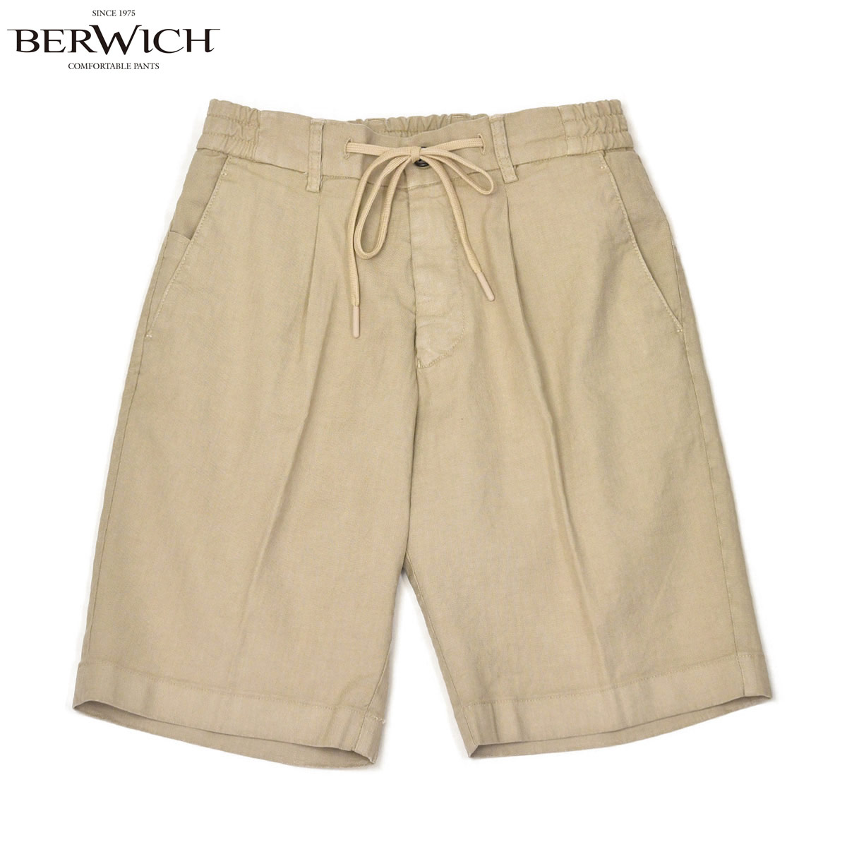 BERWICH【ベルウィッチ】ショートパンツ SAKE1P GYM SHORT OL0621X BEIGE リネンコットンストレッチ ベージュ