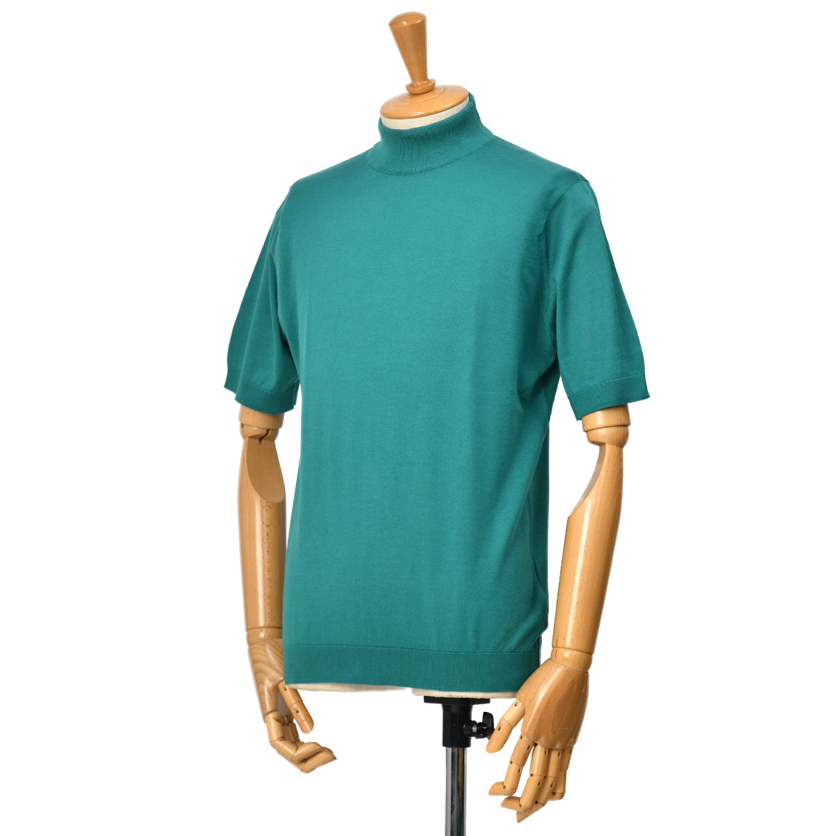 JOHN SMEDLEY【ジョンスメドレー】ターンバック5分袖クルーネックニット 30G S4749 CHOCOLAT コットン チョコレート JOHN SMEDLEY SMEDLEY【ジョンスメドレー】ターンバック5分袖