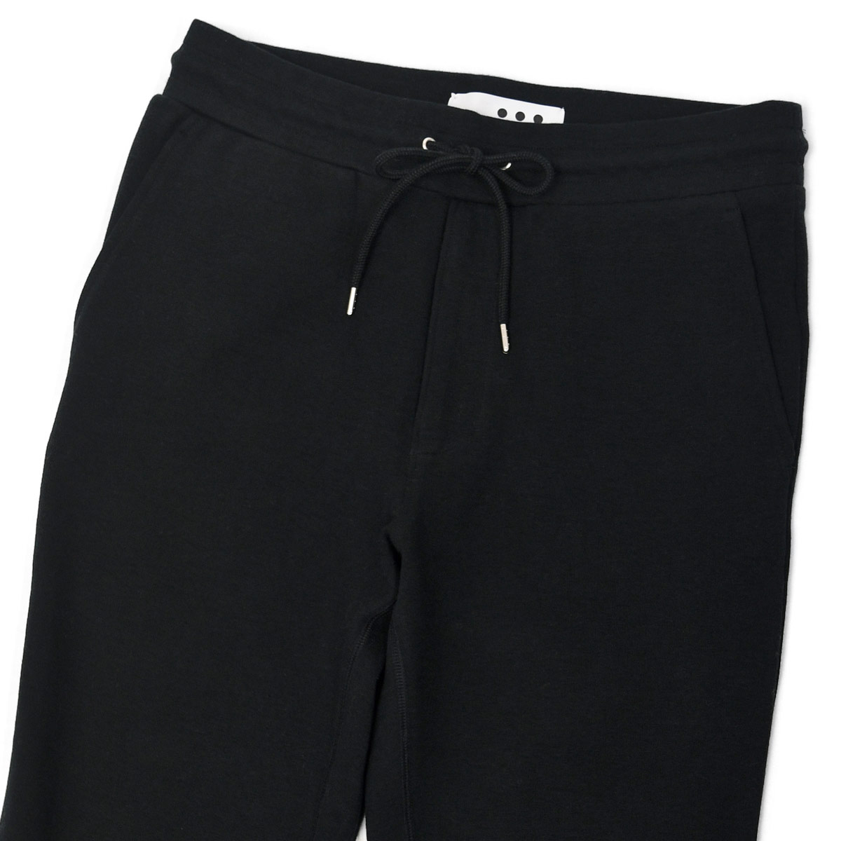【最大5,000円オフクーポン】three dots【スリードッツ】ストレッチポンチ裾リブパンツ 1054UU602MY コットンジャージー BLACK ブラック