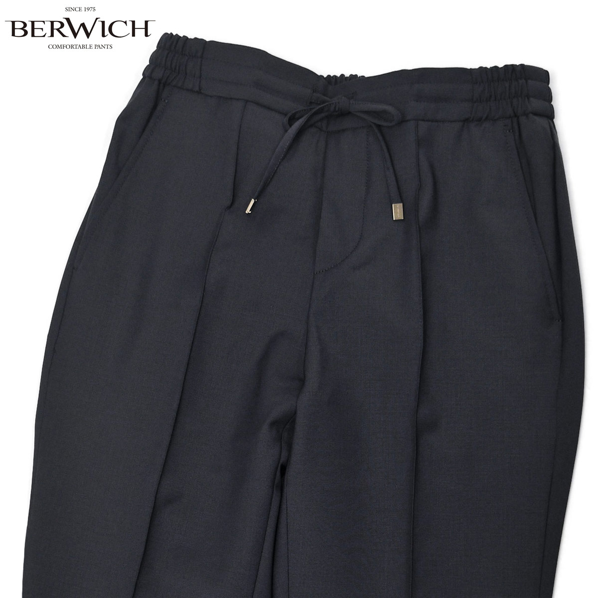BERWICH【ベルウィッチ】アッカデュエ 永久クリースパンツ H DUE GT1442X NAVY ウォッシャブルウールポリストレッチ ネイビー