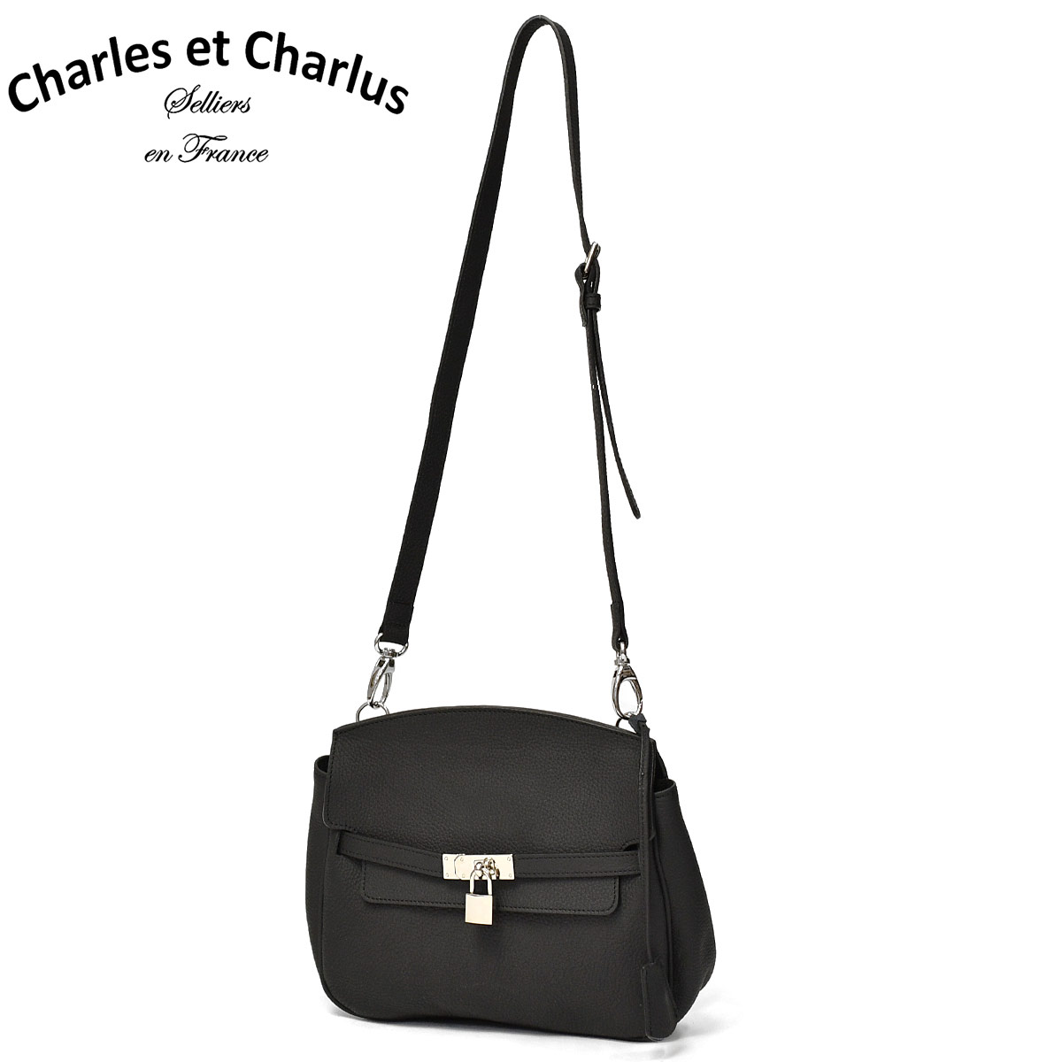 Charles et Charlus【シャルル・エ・シャルリュス】ショルダーバッグ Vadim Noir レザー ブラック