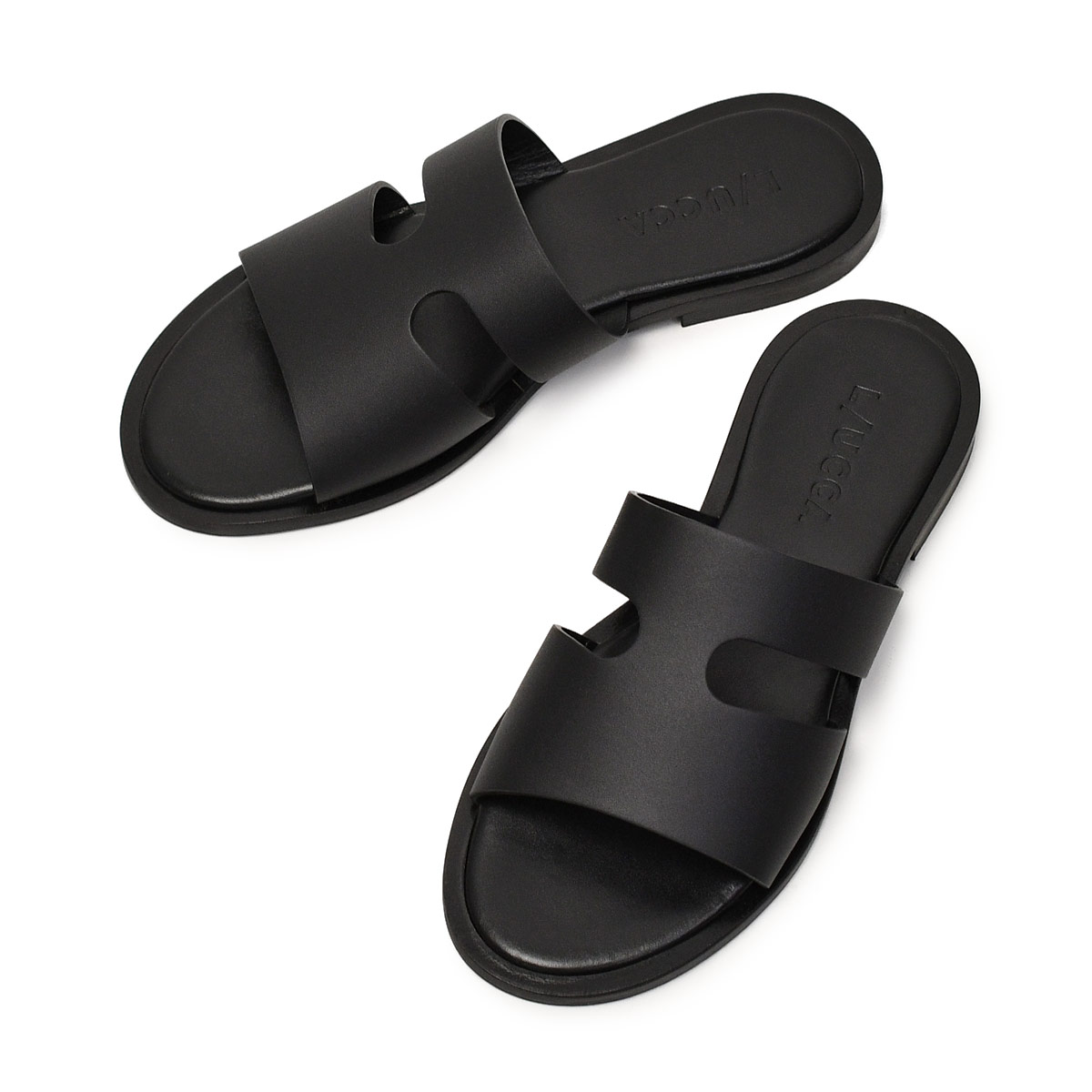 LUCCA・L/UCCA【ルッカ】H CUTサンダル LU04 BLACK レザー ブラック